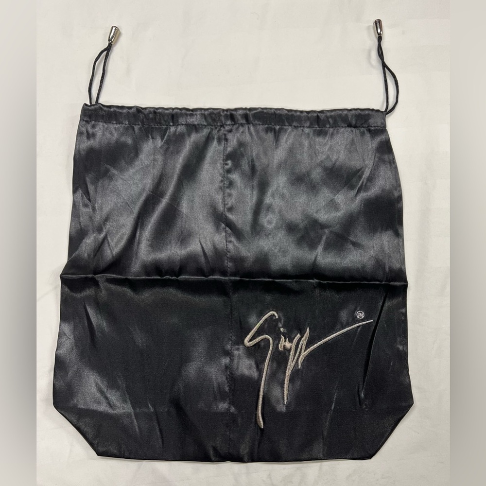Giuseppe Zanotti Storage Drawstring Dust Bag Satin Black 12.5" x 12"
